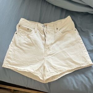 Levi’s high waisted white shorts